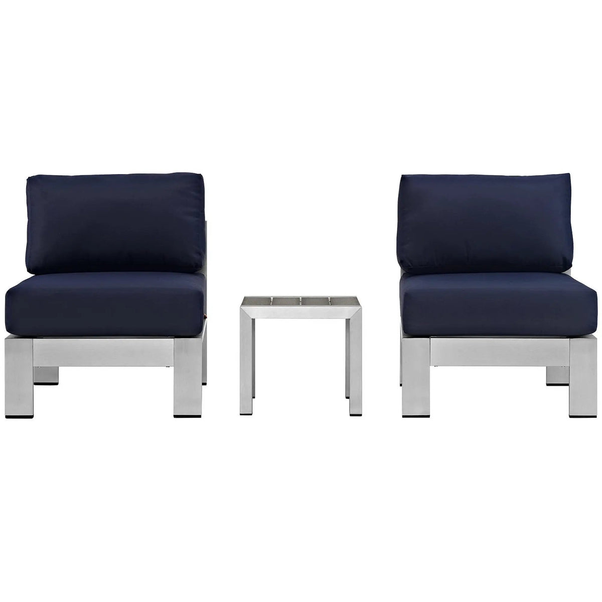 Shore 3 Piece Outdoor Patio Aluminum Sectional Sofa Set by Modway by HouseOfZazla