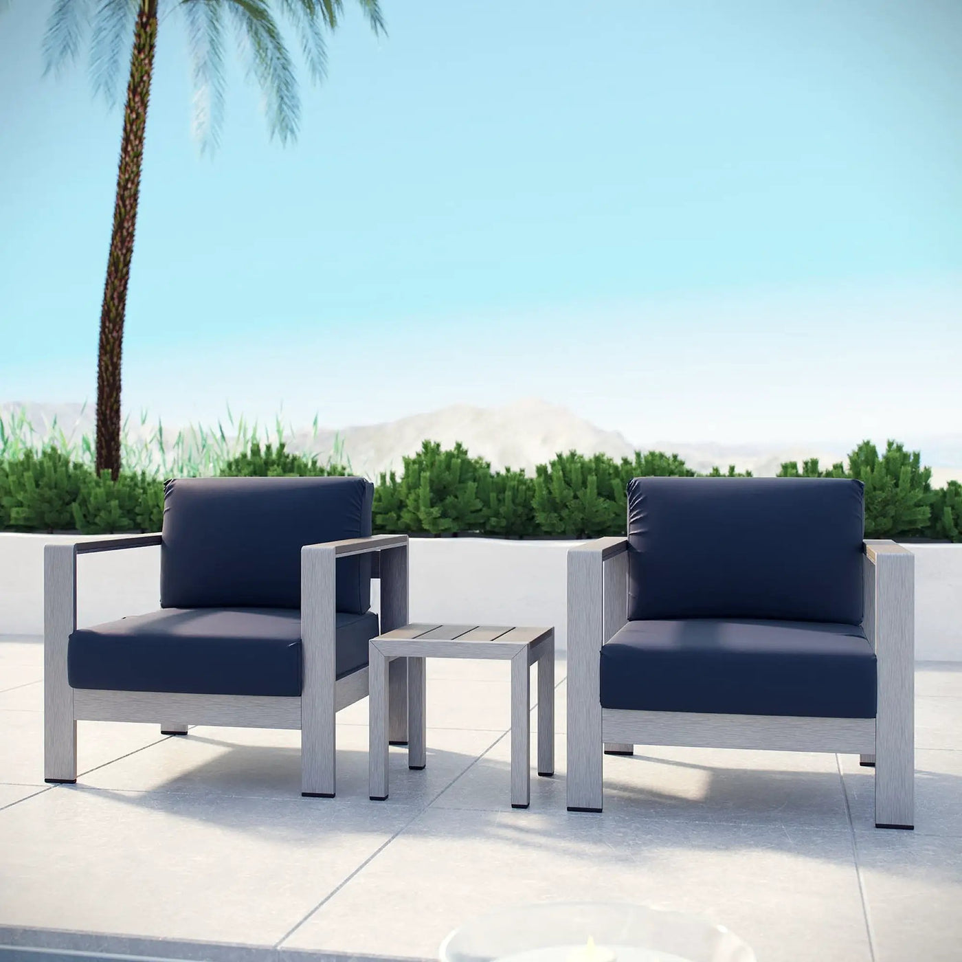Shore 3 Piece Outdoor Patio Aluminum Set by Modway by HouseOfZazla