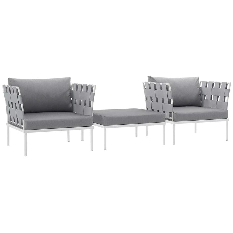 Harmony 3-Piece Outdoor Patio Aluminum Sectional Sofa Set by Modway by HouseOfZazla