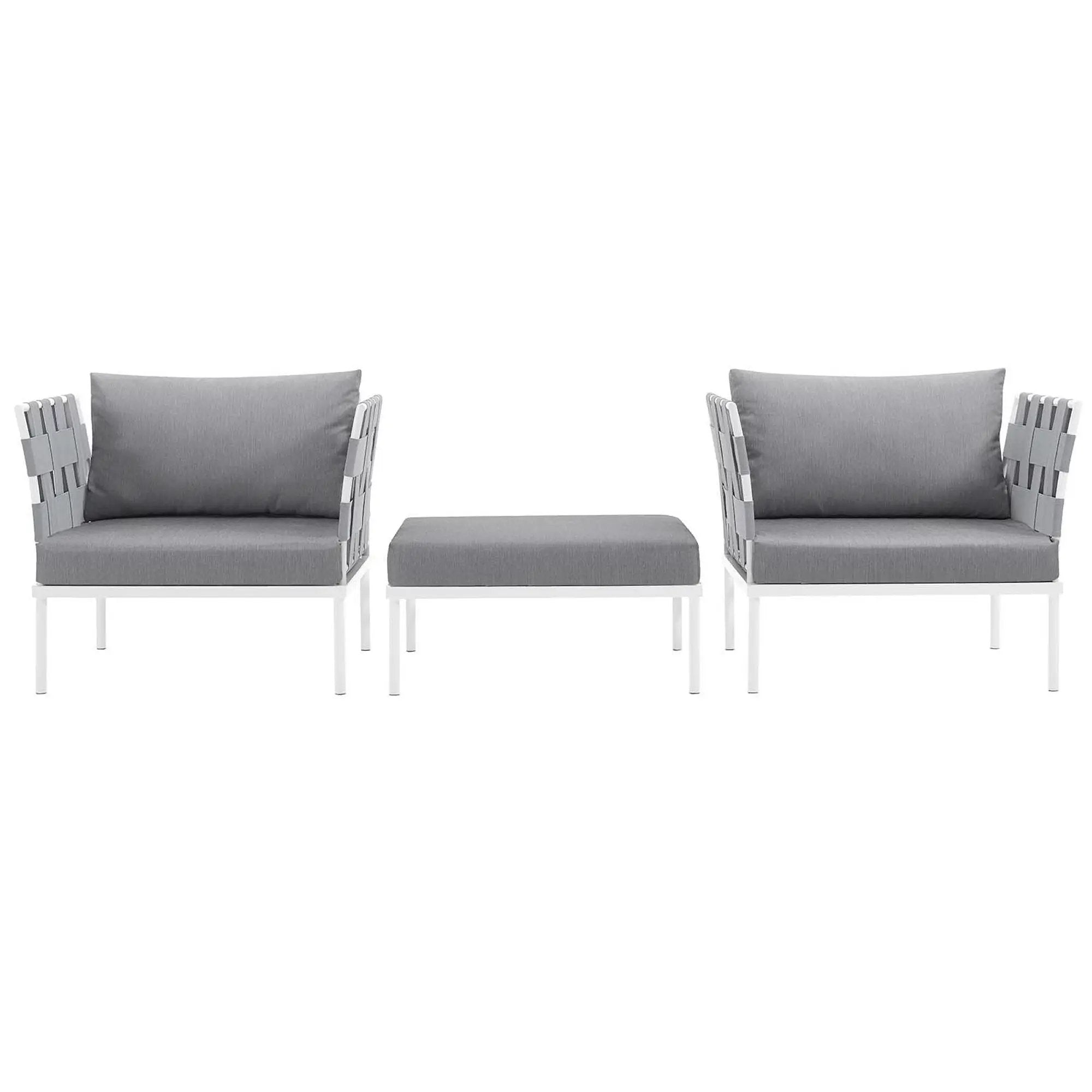 Harmony 3-Piece Outdoor Patio Aluminum Sectional Sofa Set by Modway by HouseOfZazla