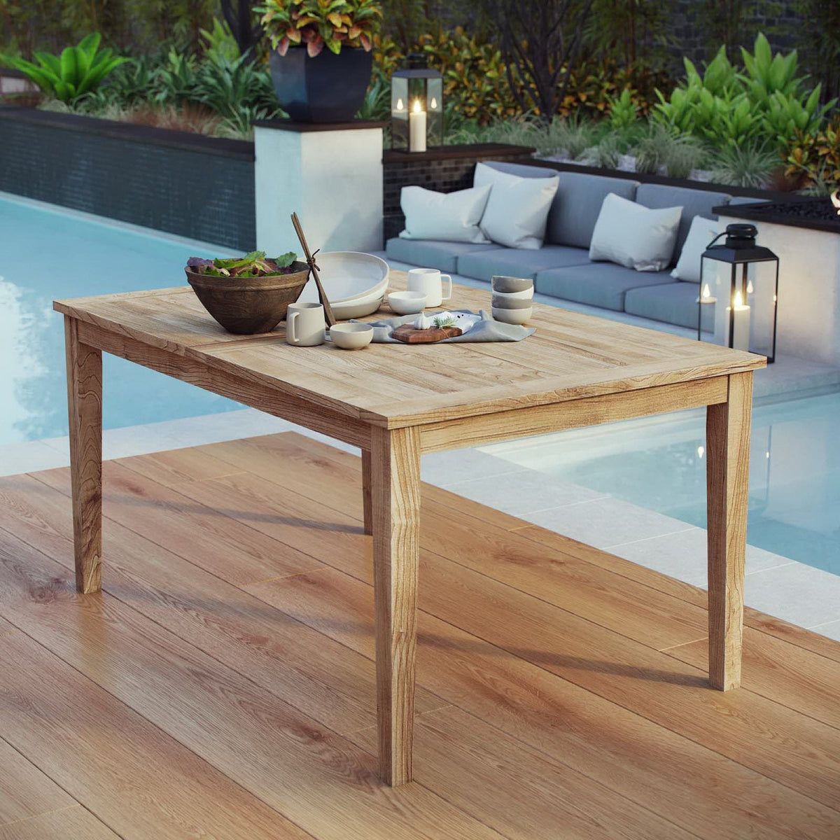 Marina 60" Outdoor Patio Teak Dining Table by Modway, photo 4 of 4