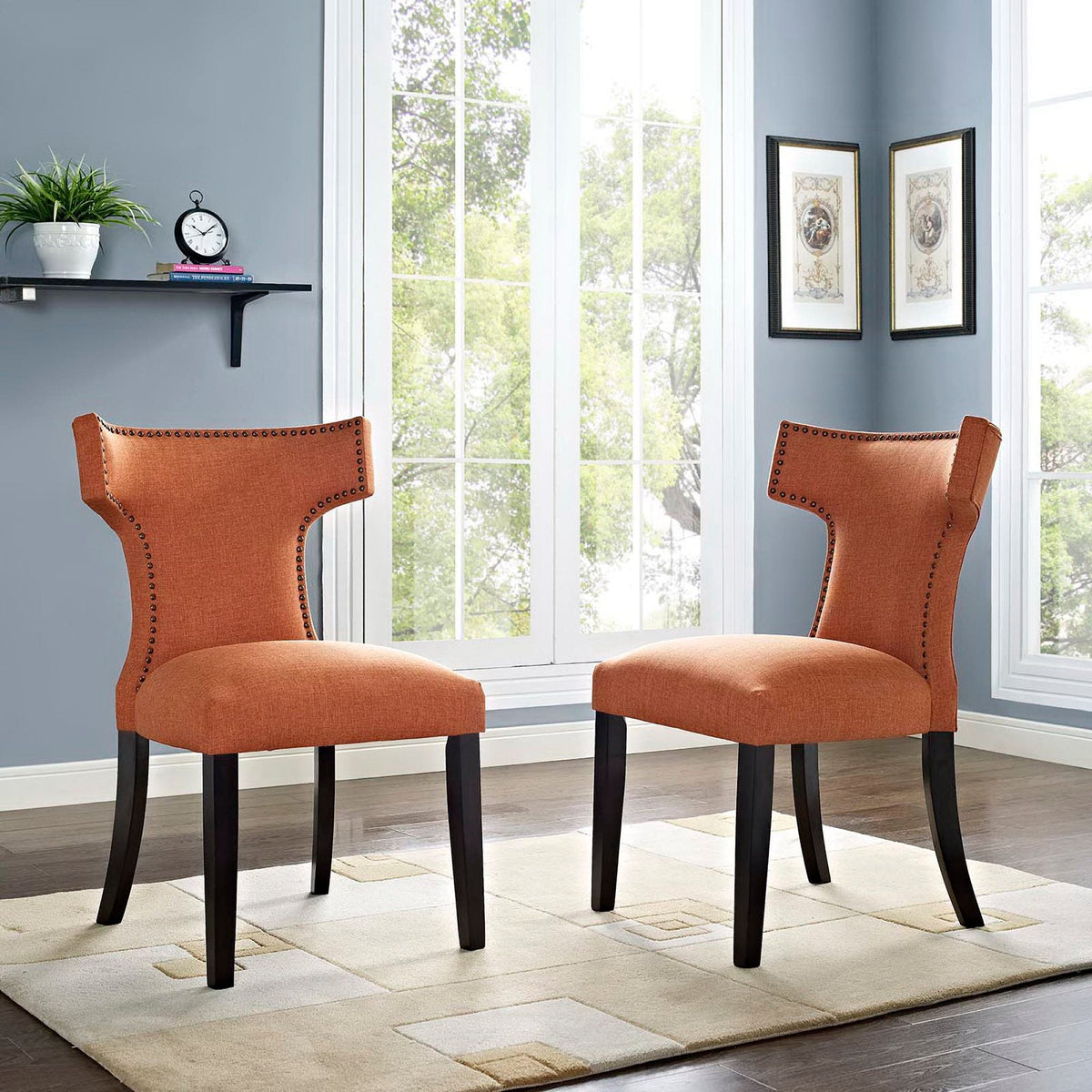 Curve Fabric Dining Side Chair Set of 2 by Modway, photo 15 of 15