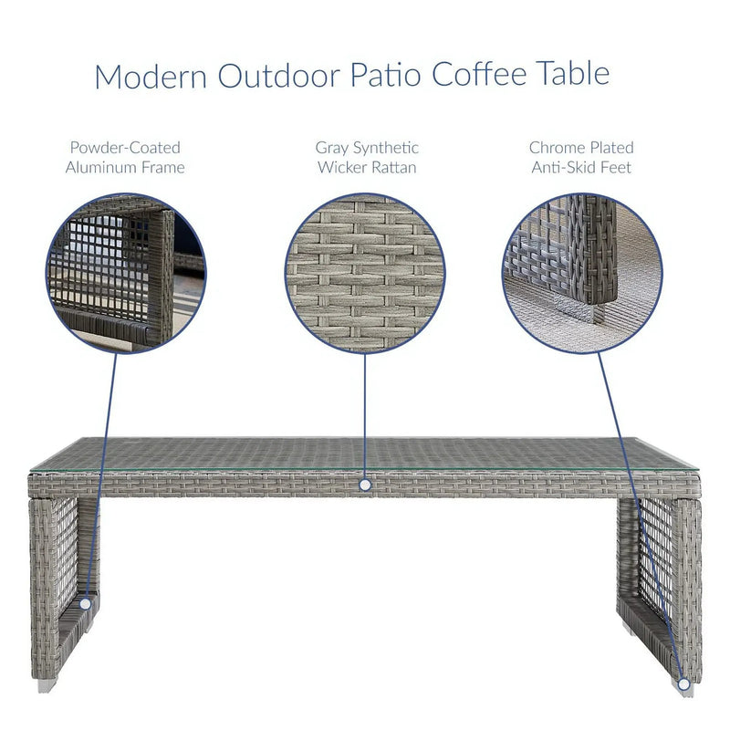 Aura Rattan Outdoor Patio Coffee Table by Modway by HouseOfZazla