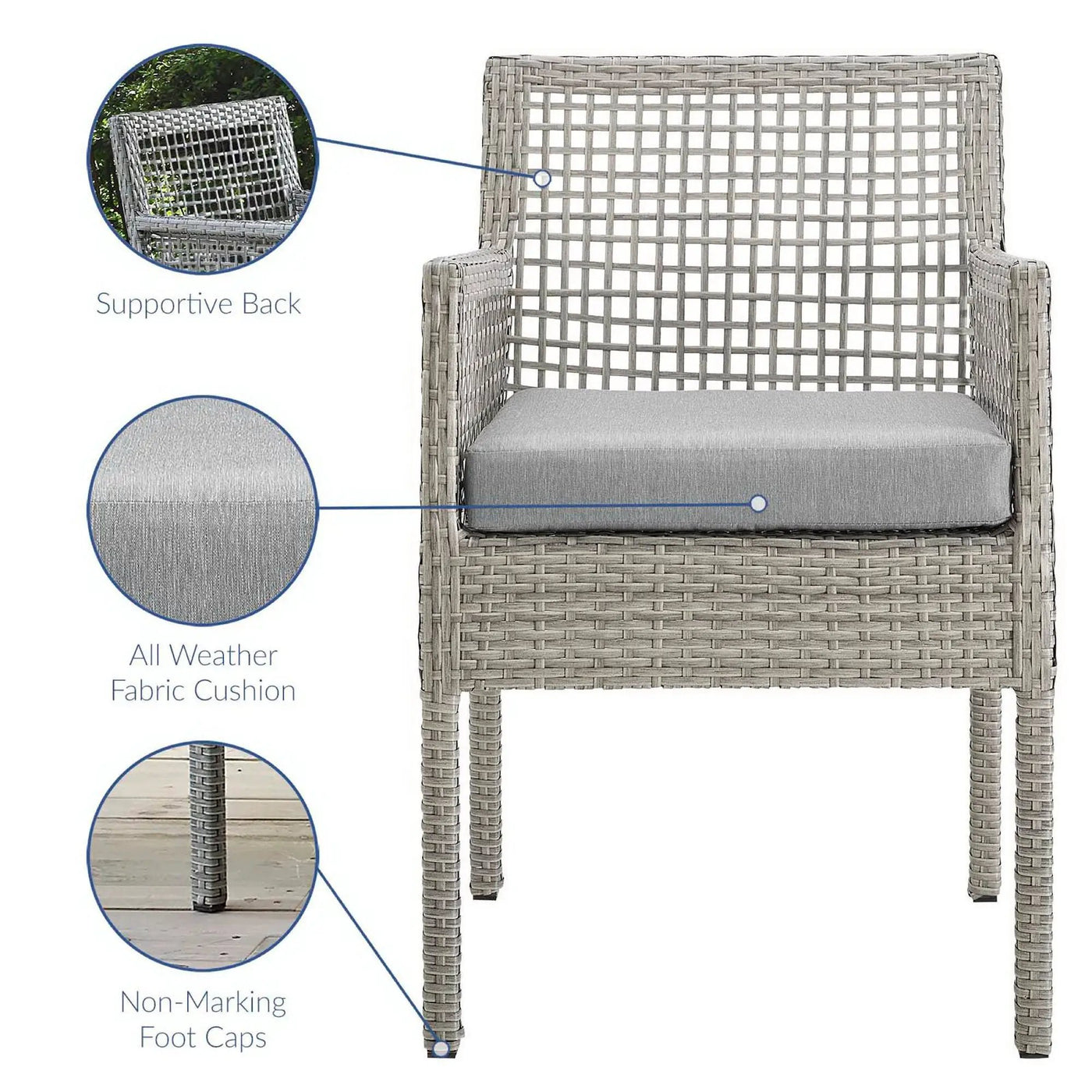 Aura Outdoor Patio Wicker Rattan Dining Armchair by Modway by HouseOfZazla