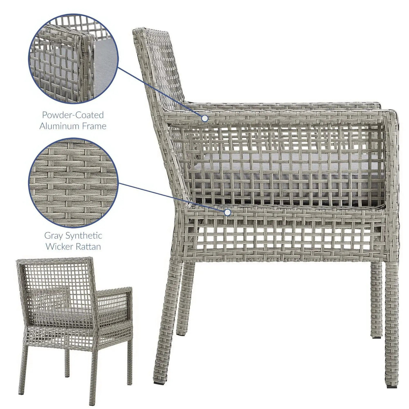 Aura Outdoor Patio Wicker Rattan Dining Armchair by Modway by HouseOfZazla