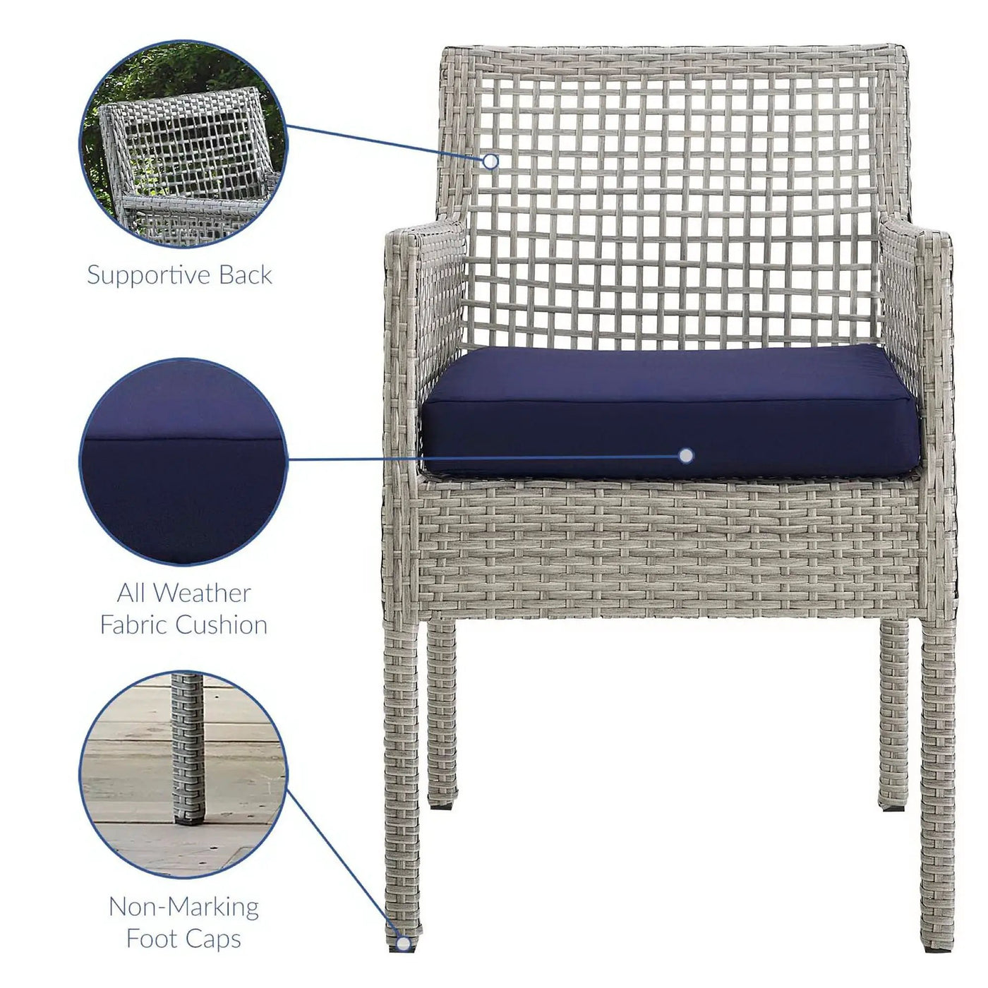 Aura Outdoor Patio Wicker Rattan Dining Armchair by Modway by HouseOfZazla