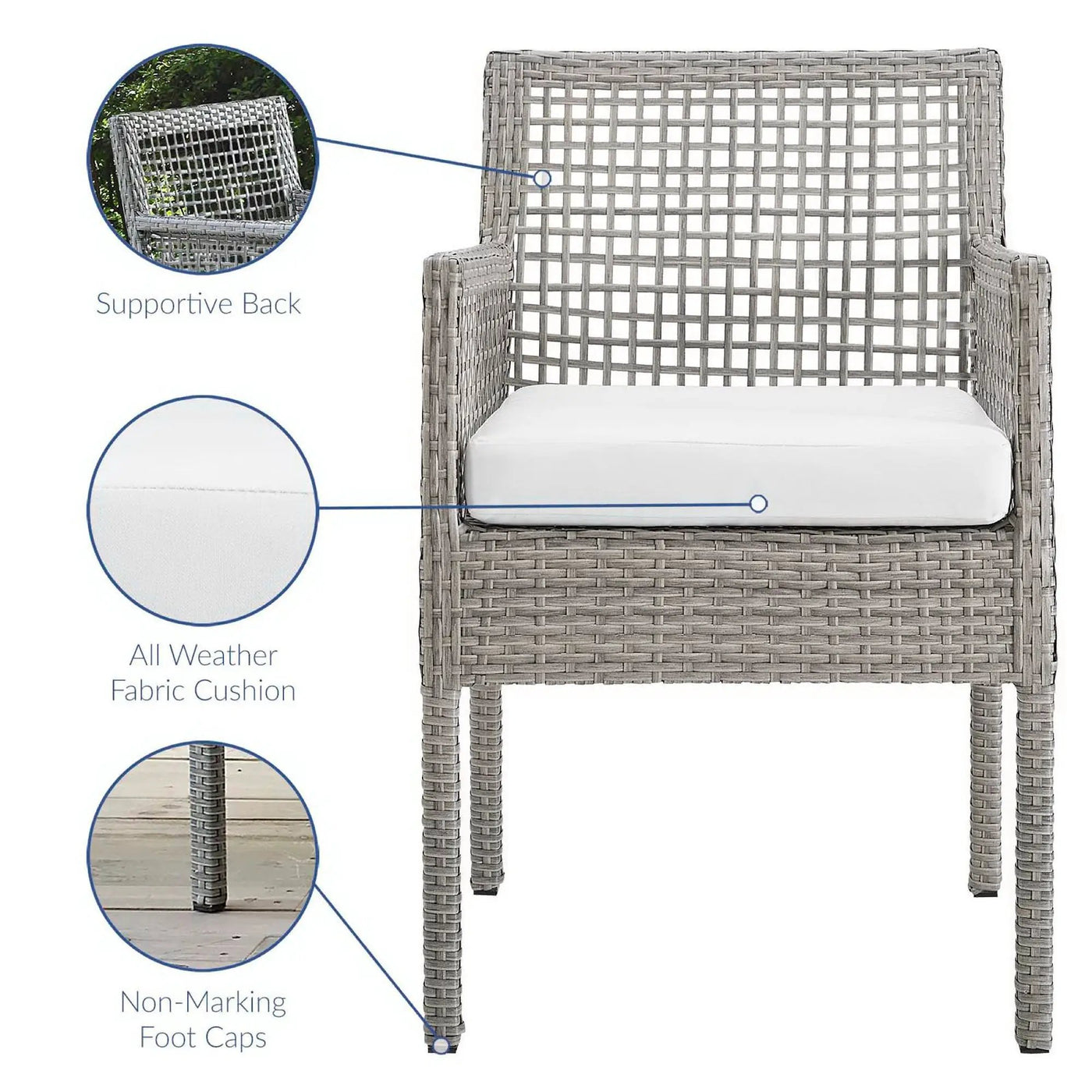Aura Outdoor Patio Wicker Rattan Dining Armchair by Modway by HouseOfZazla