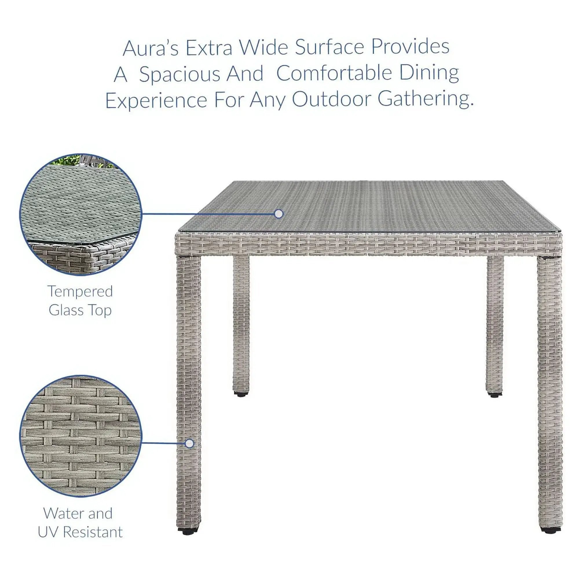 Aura 68" Outdoor Patio Wicker Rattan Dining Table by Modway by HouseOfZazla