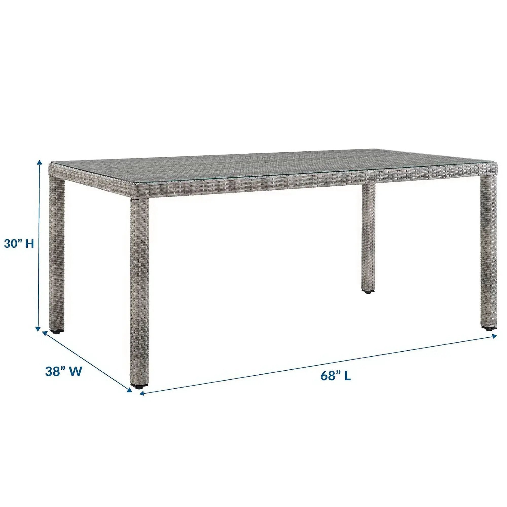 Aura 68" Outdoor Patio Wicker Rattan Dining Table by Modway by HouseOfZazla