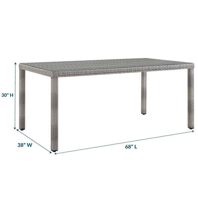Aura 68" Outdoor Patio Wicker Rattan Dining Table by Modway by HouseOfZazla
