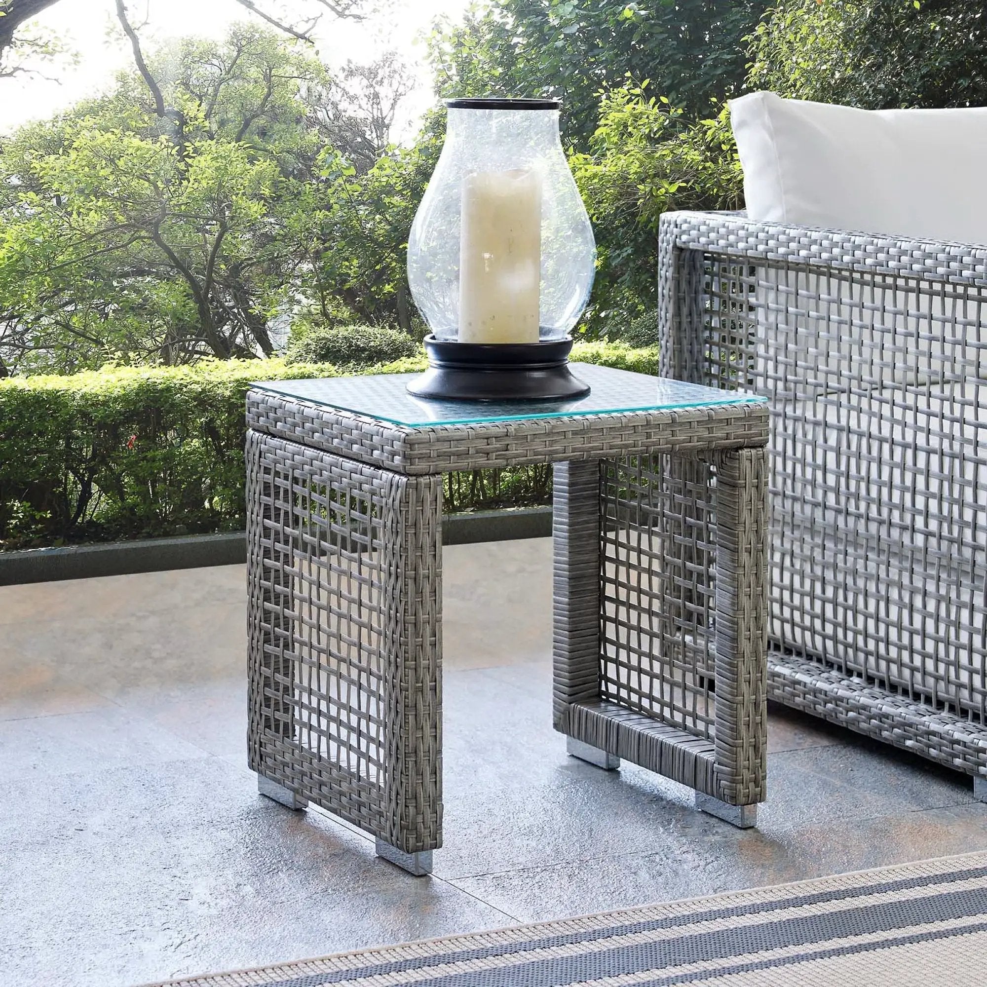 Aura Outdoor Patio Wicker Rattan Side Table by Modway by HouseOfZazla