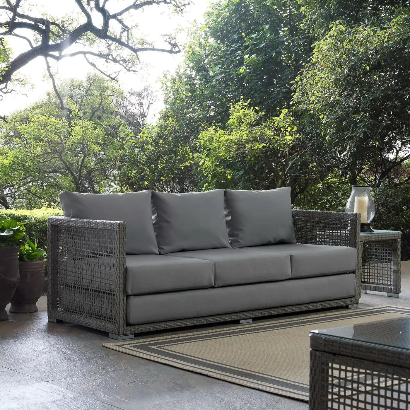 Aura Outdoor Patio Wicker Rattan Sofa by HouseOfZazla