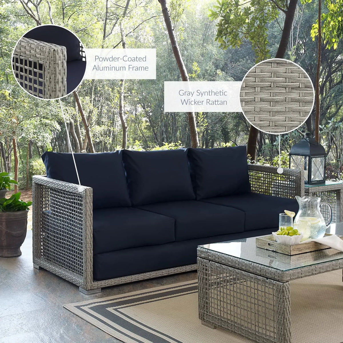 Aura Outdoor Patio Wicker Rattan Sofa by HouseOfZazla