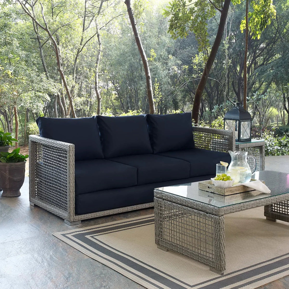 Aura Outdoor Patio Wicker Rattan Sofa by HouseOfZazla