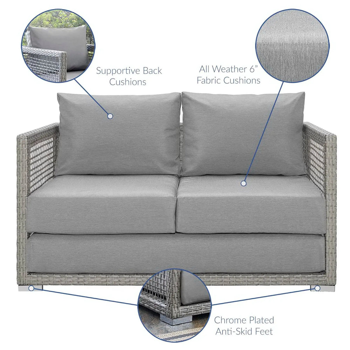 Aura Outdoor Patio Wicker Rattan Loveseat by Modway by HouseOfZazla