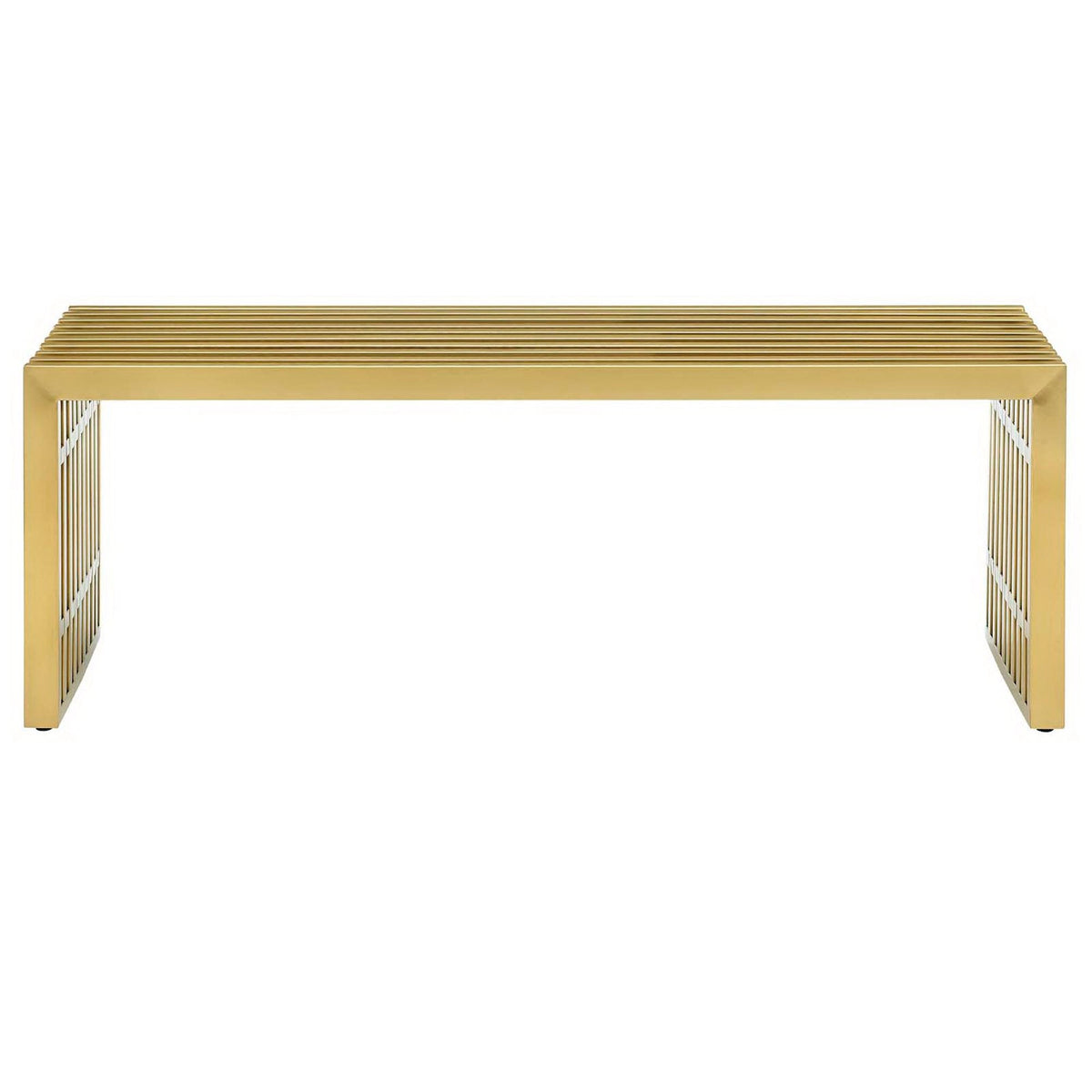 Gridiron Medium Stainless Steel Bench by Modway, photo 3 of 11