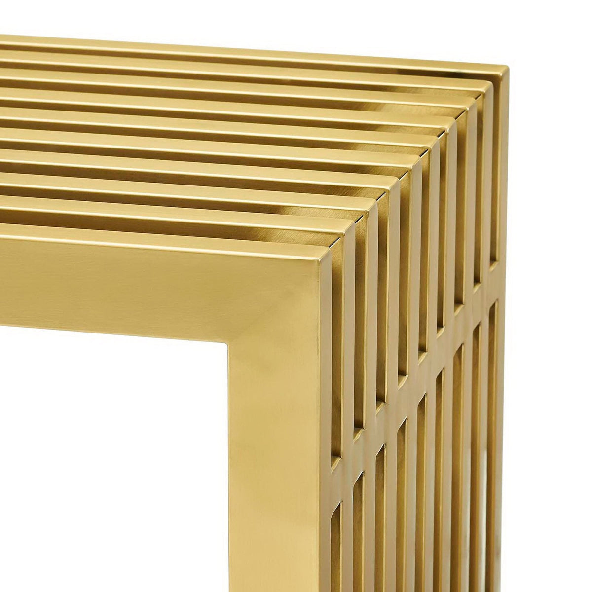 Gridiron Medium Stainless Steel Bench by Modway, photo 4 of 11