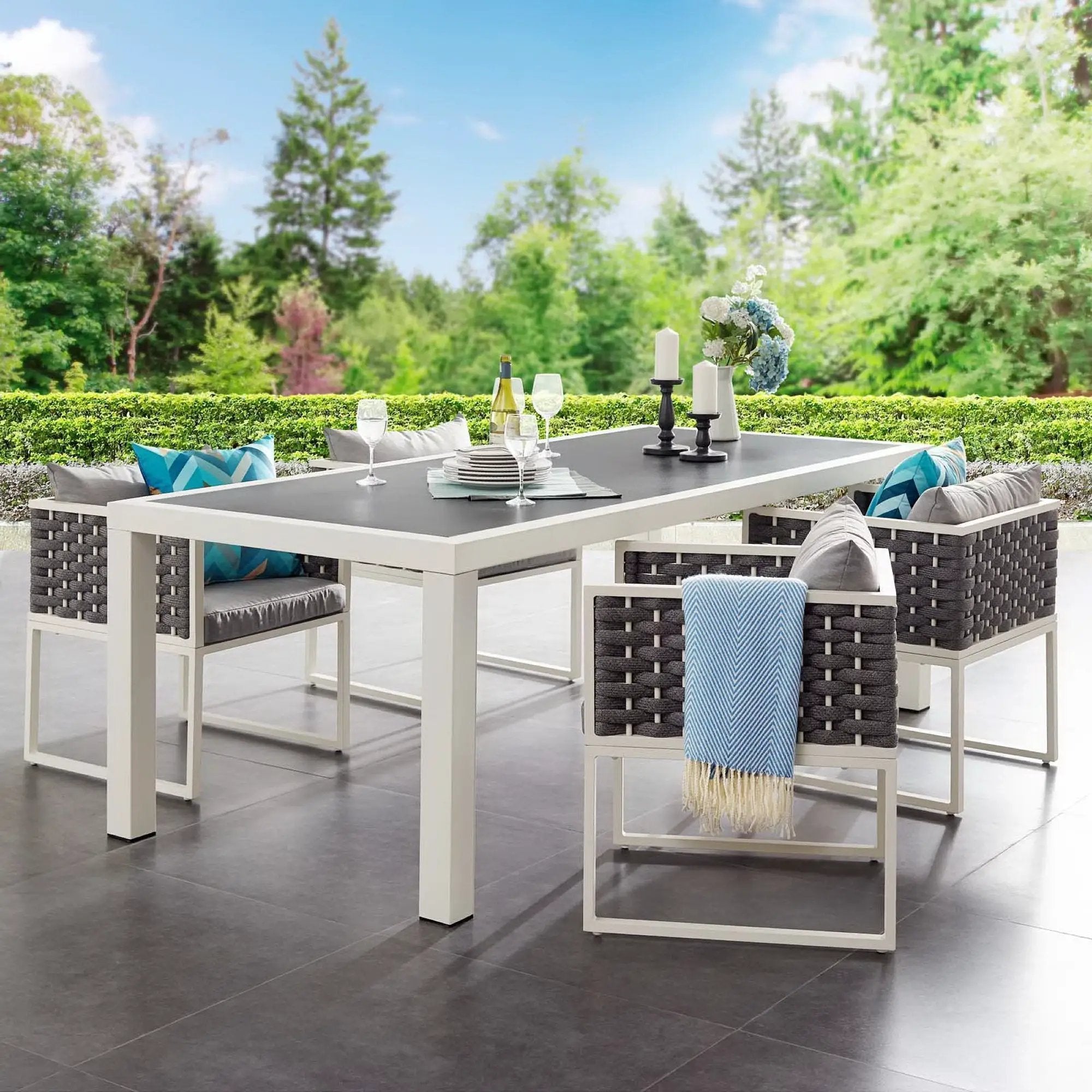 Stance 90.5" Outdoor Patio Aluminum Dining Table by Modway by HouseOfZazla