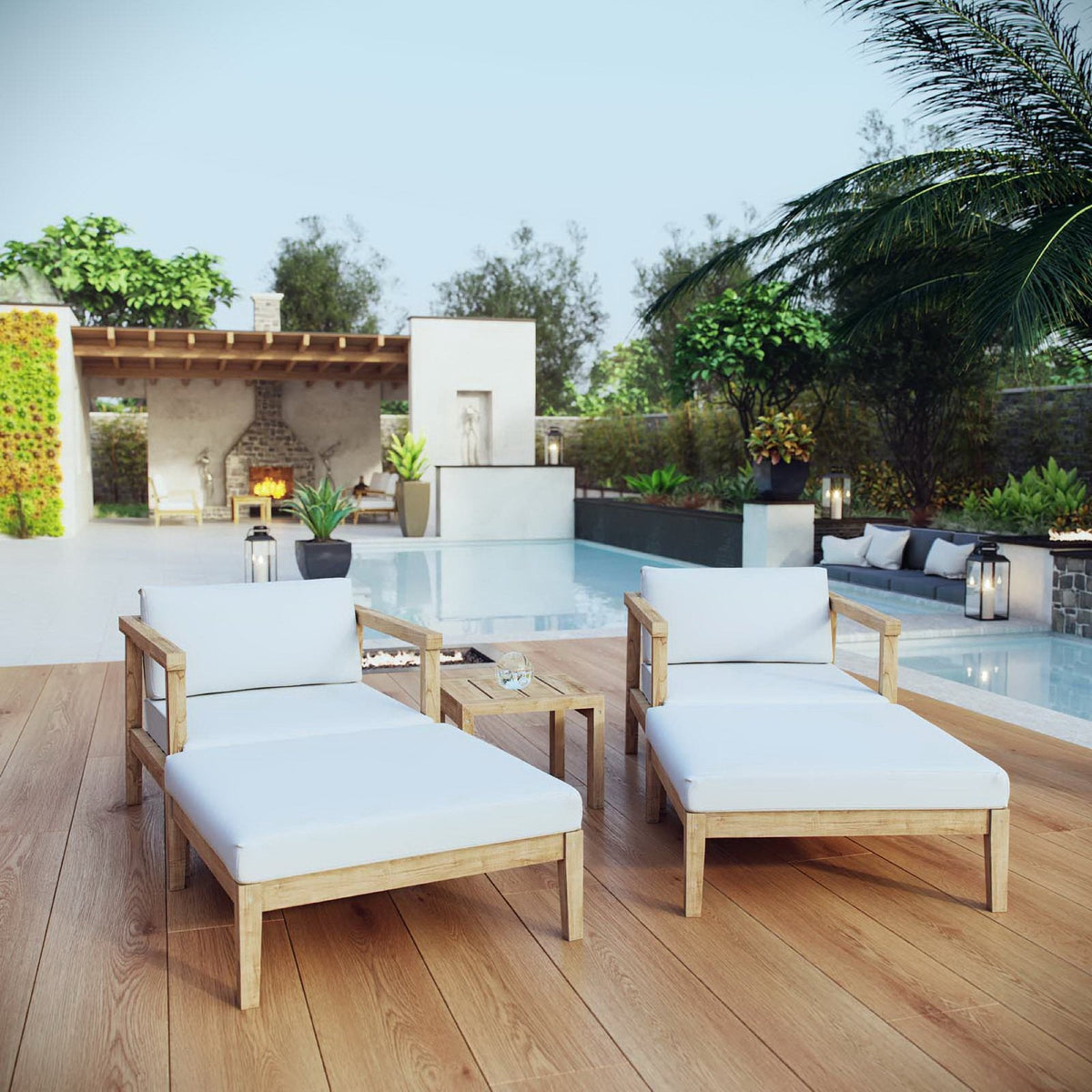 Bayport 5 Piece Outdoor Patio Teak Set by Modway, photo 8 of 13