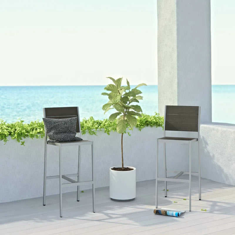 Shore Outdoor Patio Aluminum Armless Bar Stool Set of 2 by Modway by HouseOfZazla