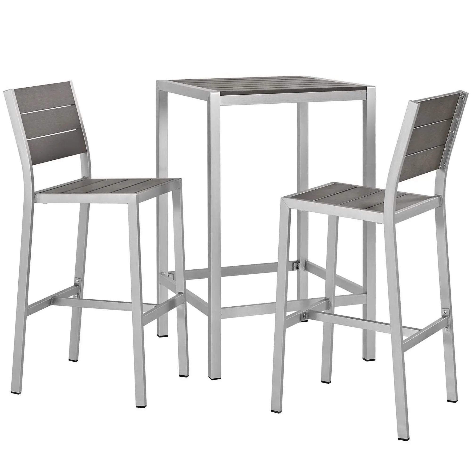 Shore 3 Piece Outdoor Patio Aluminum Pub Set by Modway by HouseOfZazla
