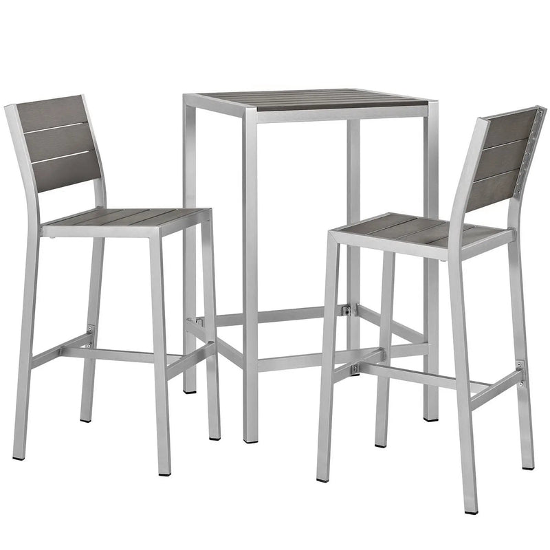 Shore 3 Piece Outdoor Patio Aluminum Pub Set by Modway by HouseOfZazla