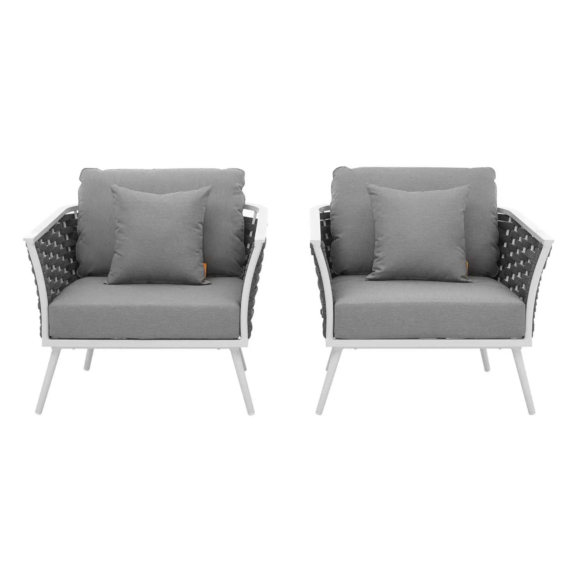 Stance Outdoor Patio Aluminum Armchair Set of 2 by Modway by HouseOfZazla