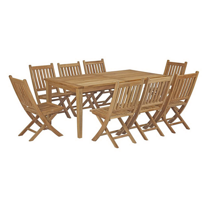 Marina 9 Piece Outdoor Patio Teak Dining Set by Modway - EEI-3204