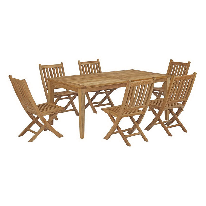 Marina 7 Piece Outdoor Patio Teak Dining Set by Modway - EEI-3205