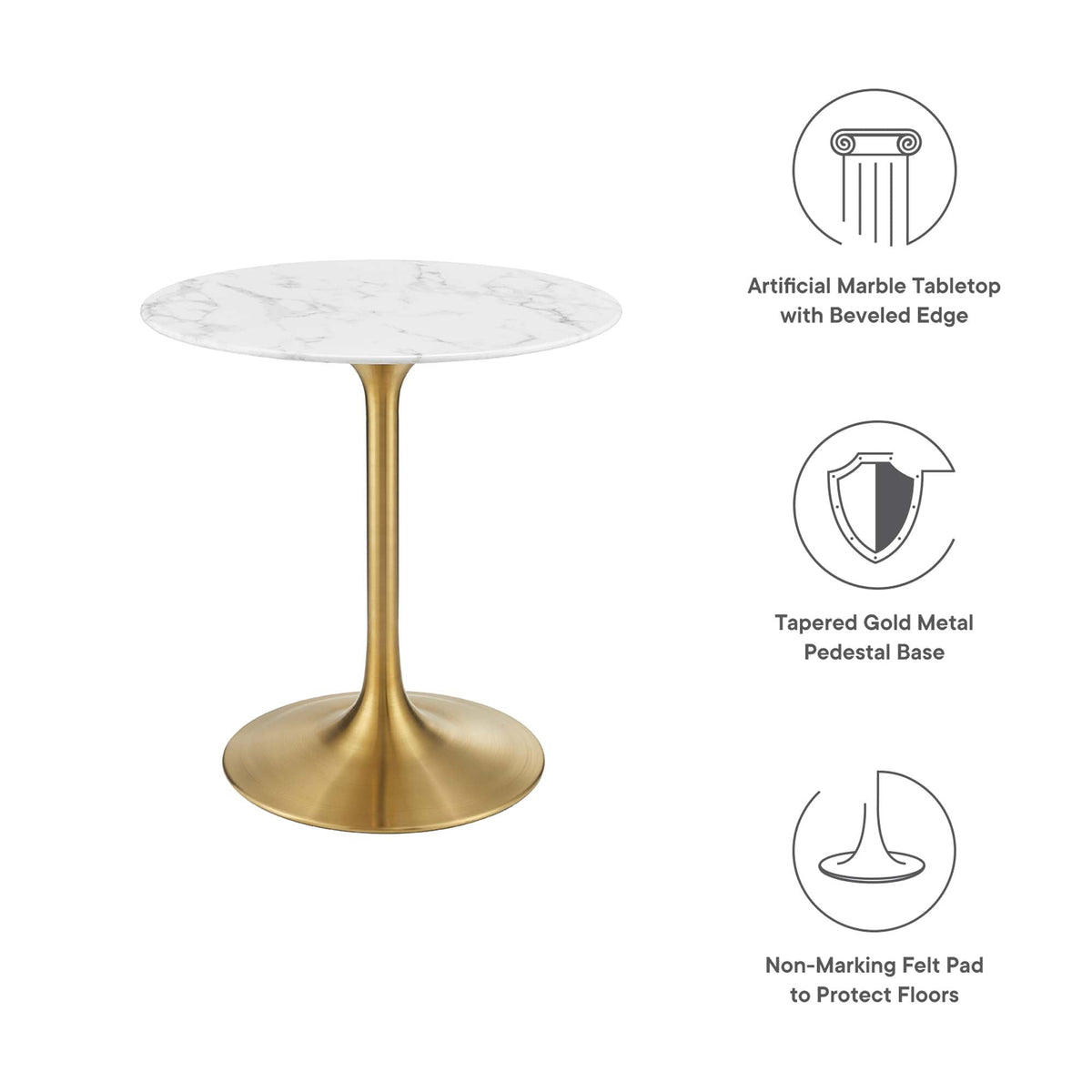 Lippa Round Faux Marble Dining Table by Modway, photo 9 of 62