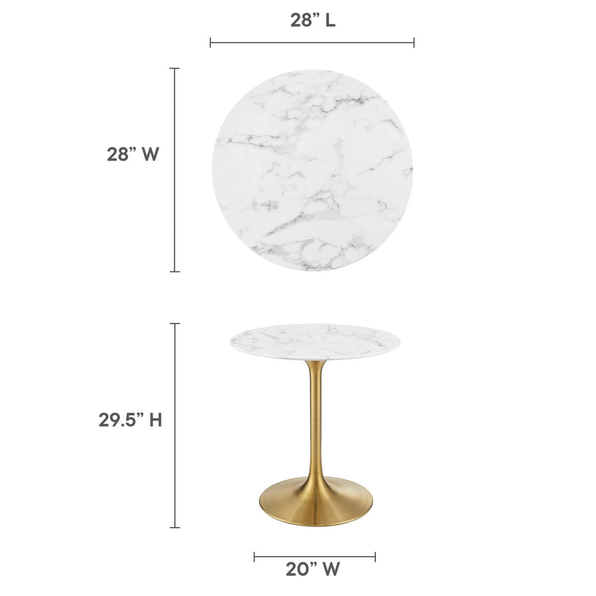Lippa Round Faux Marble Dining Table by Modway, photo 10 of 62