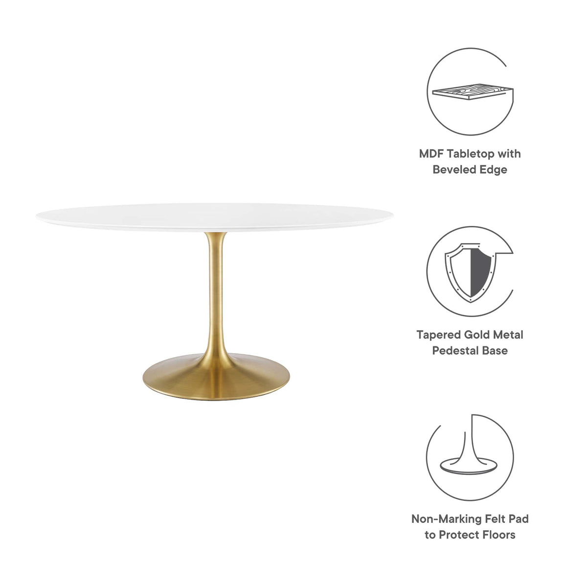 Lippa 60" Oval Wood Dining Table by Modway - EEI-3254, photo 3 of 7