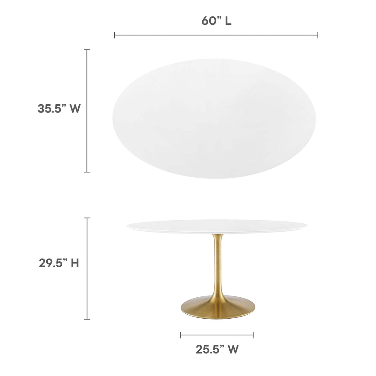 Lippa 60" Oval Wood Dining Table by Modway - EEI-3254, photo 2 of 7