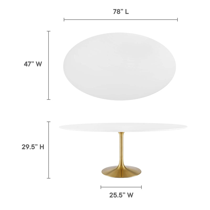 Lippa 78" Oval Wood Dining Table by Modway - EEI-3255, photo 3 of 7