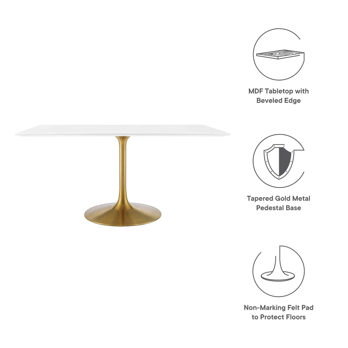 Lippa 60" Rectangular Wood Dining Table by Modway, photo 2 of 7