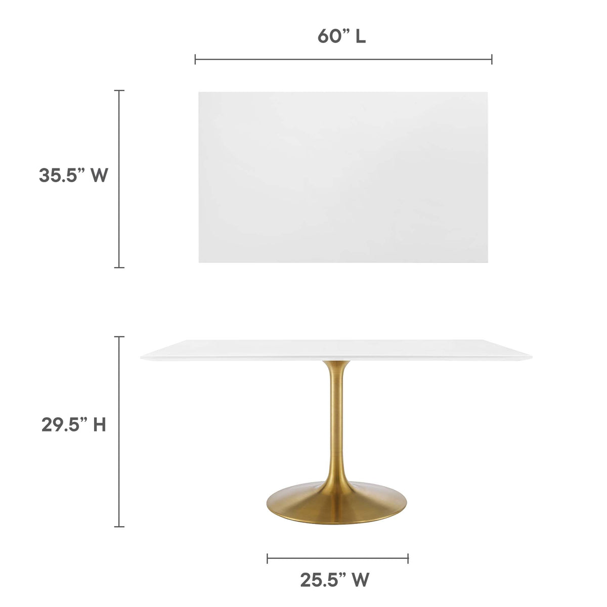 Lippa 60" Rectangular Wood Dining Table by Modway, photo 3 of 7