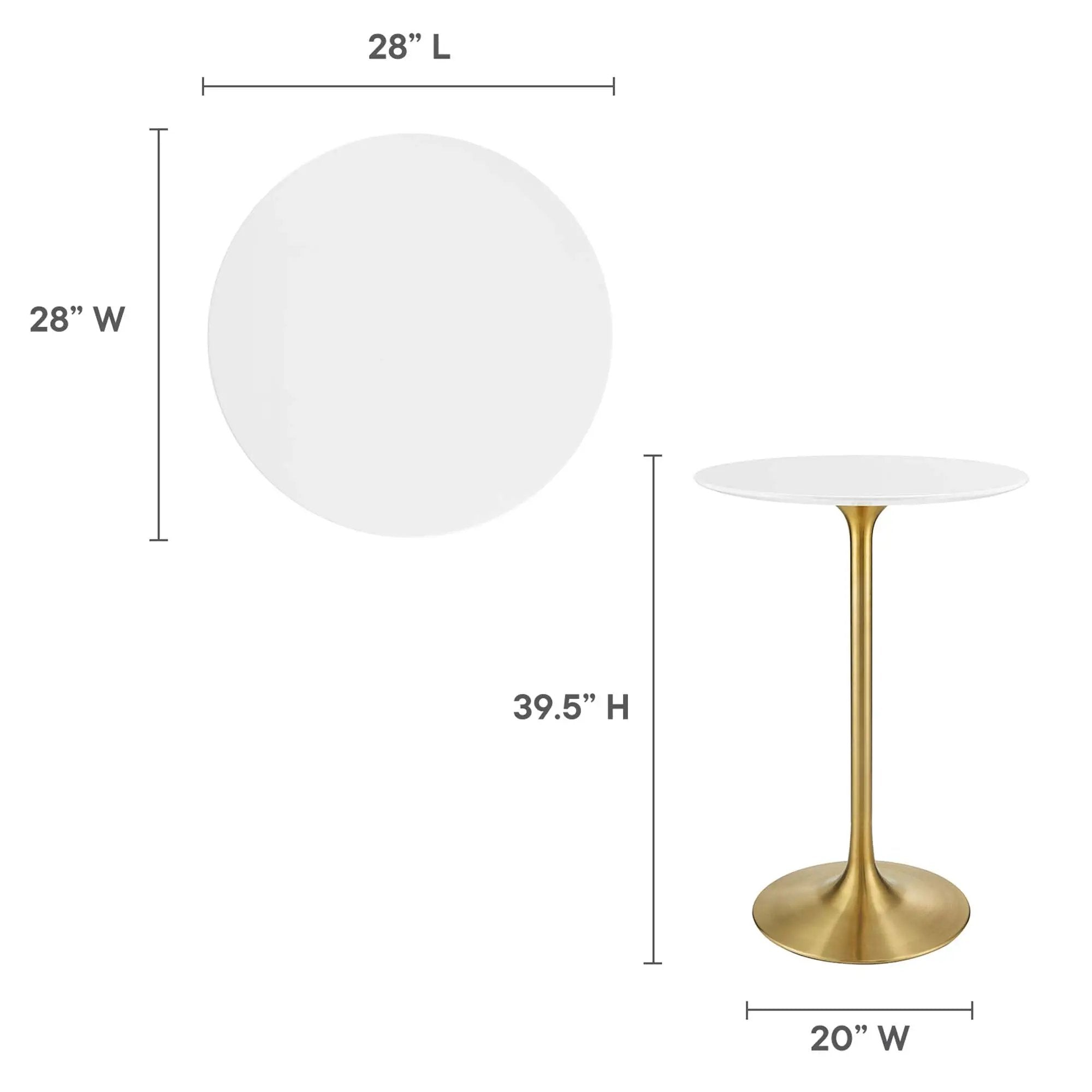 Lippa 28" Round Wood Bar Table by Modway by HouseOfZazla
