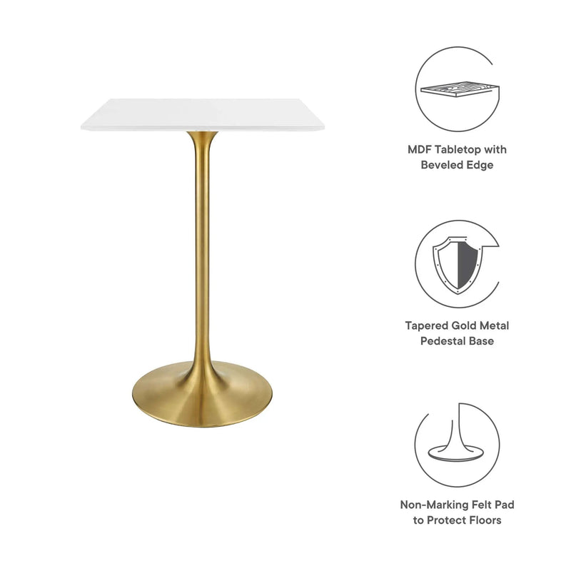 Lippa 28" Square Wood Bar Table by Modway by HouseOfZazla