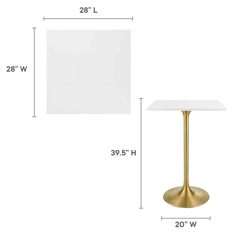 Lippa 28" Square Wood Bar Table by Modway by HouseOfZazla