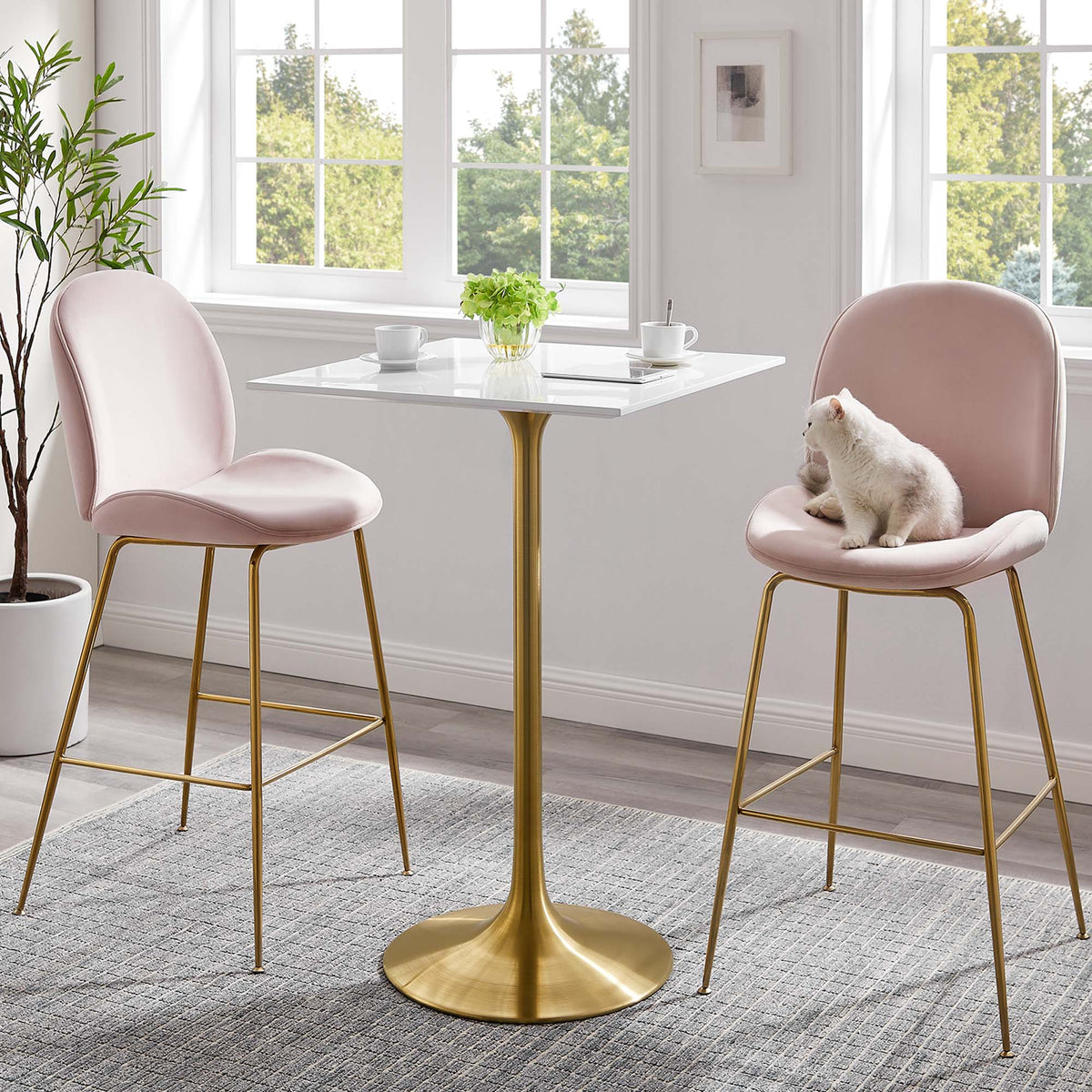 Lippa Square Wood Bar Table by Modway, photo 6 of 14