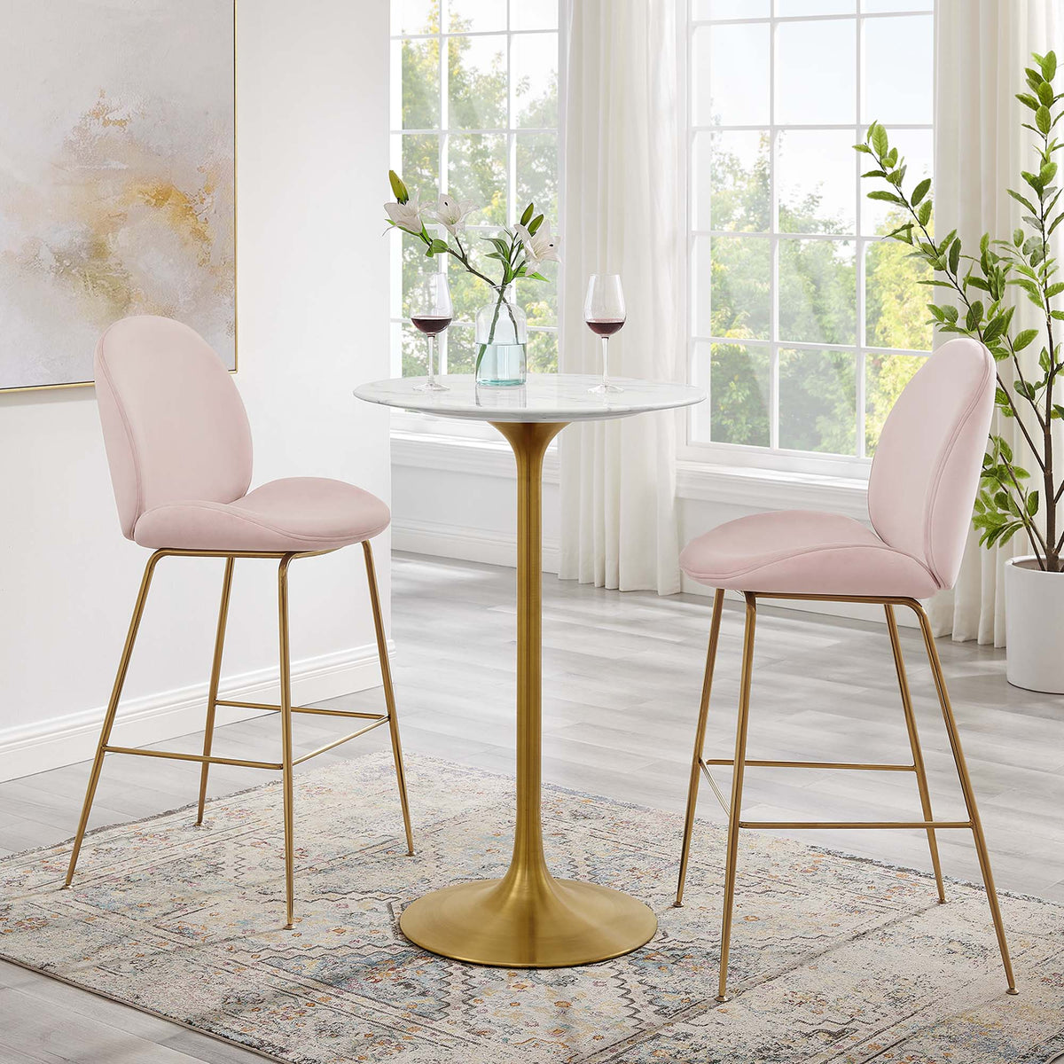 Lippa Round Faux Marble Bar Table by Modway, photo 13 of 40
