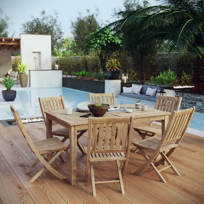 Marina 7 Piece Outdoor Patio Teak Dining Set by Modway - EEI-3290, photo 8 of 8