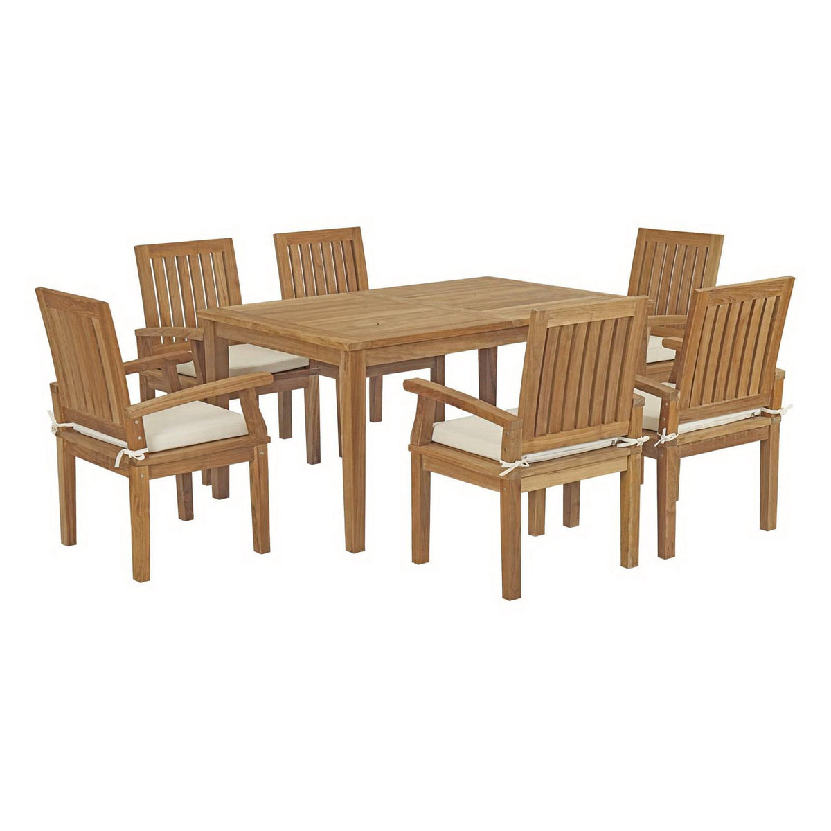 Marina 7 Piece Outdoor Patio Teak Dining Set by Modway - EEI-3292