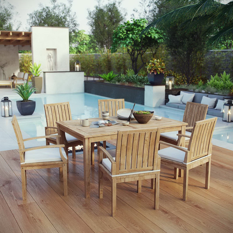 Marina 7 Piece Outdoor Patio Teak Dining Set by Modway - EEI-3292, photo 7 of 7