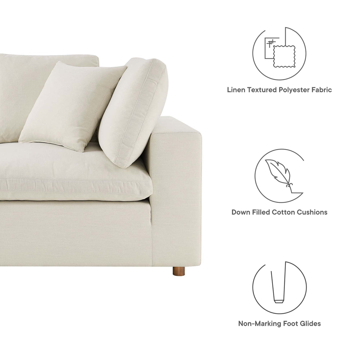 Commix 5 Piece Down Filled Overstuffed Sectional Sofa Set by Modway, photo 5 of 18