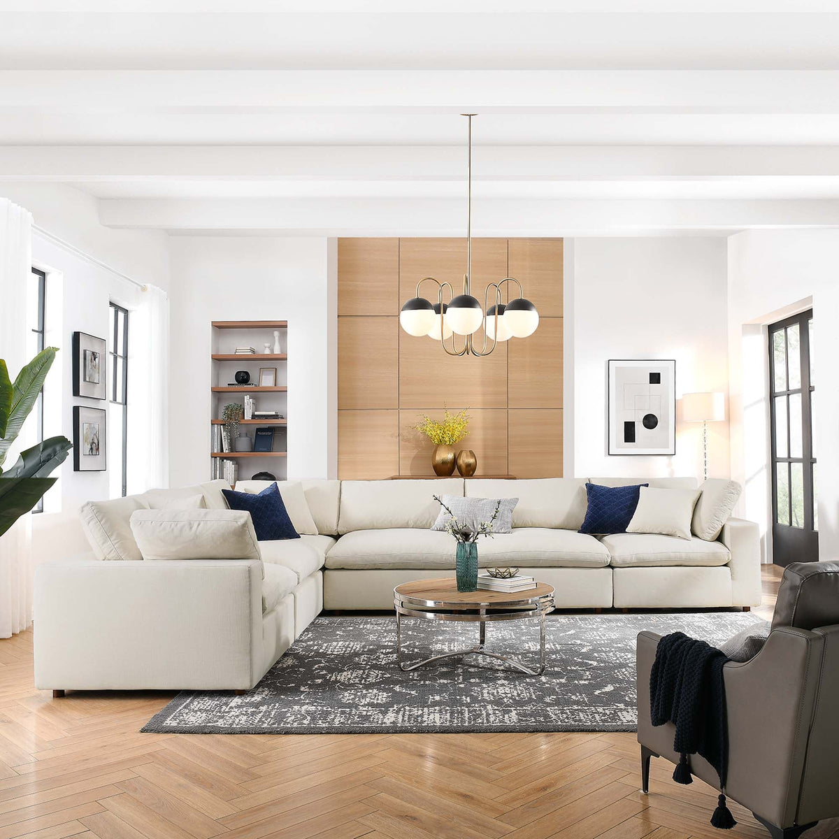 Commix 6 Piece Down Filled Overstuffed Sectional Sofa Set by Modway, photo 5 of 5