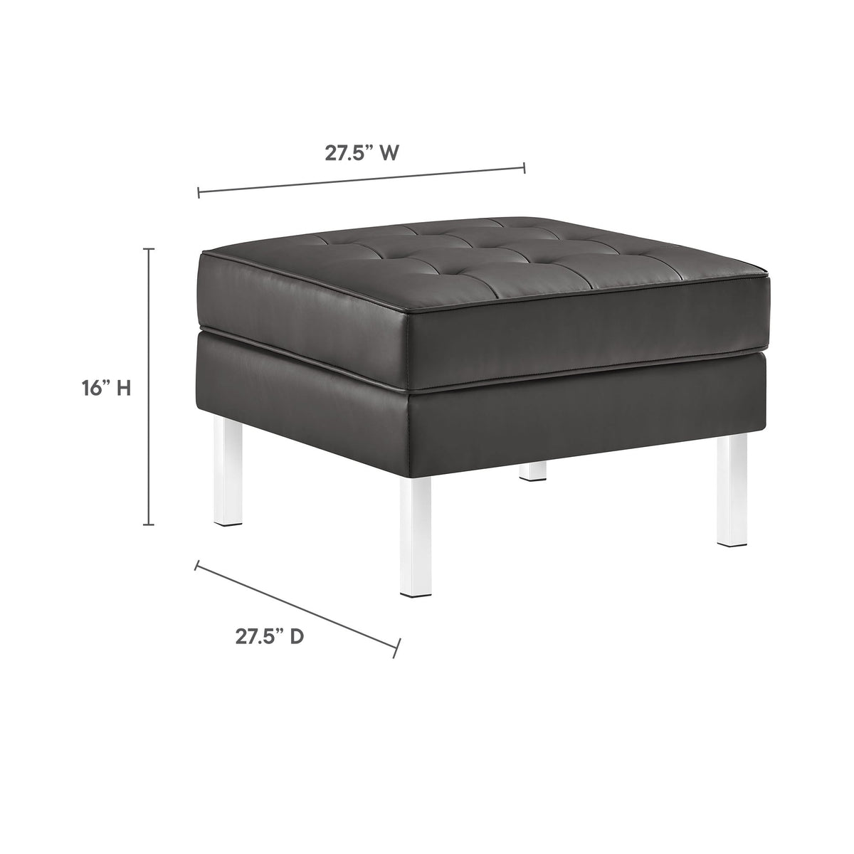 Loft Tufted Vegan Leather Sofa and Ottoman Set by Modway, photo 14 of 39