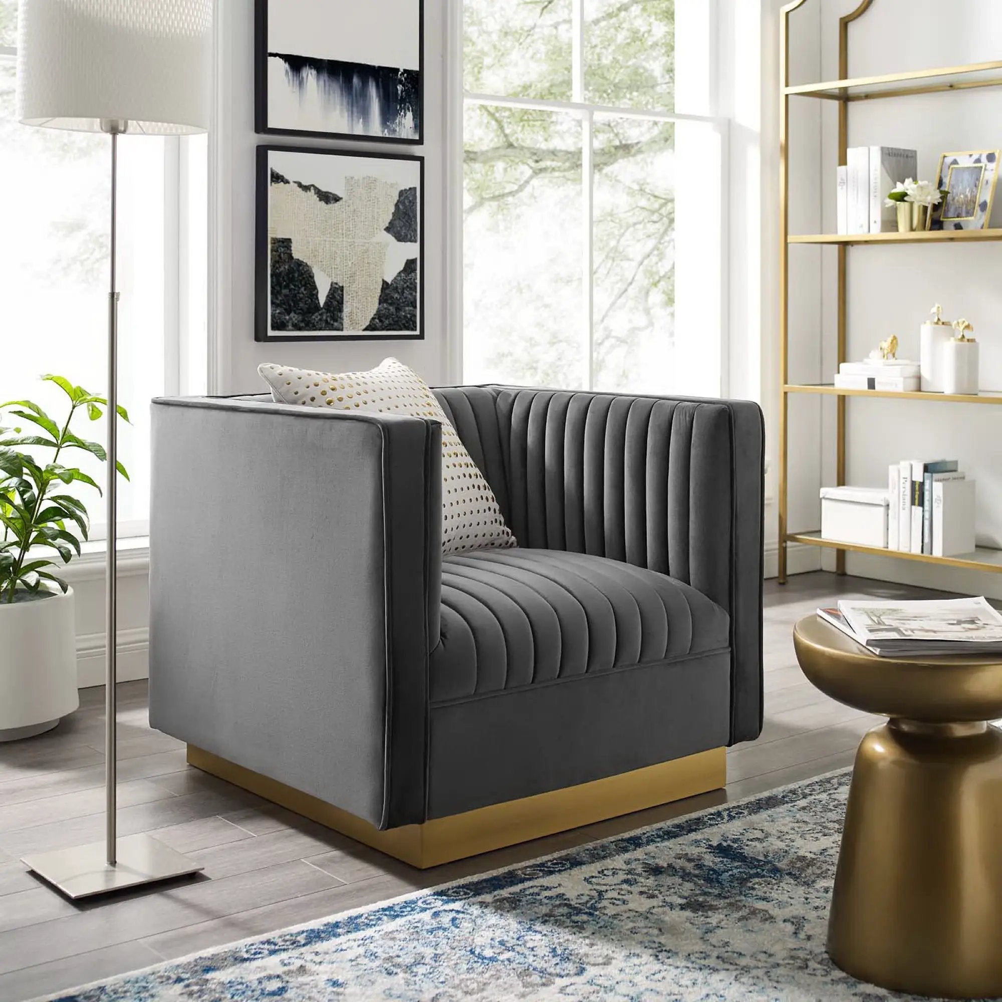 Sanguine Vertical Channel Tufted Accent Performance Velvet Armchair by Modway by HouseOfZazla