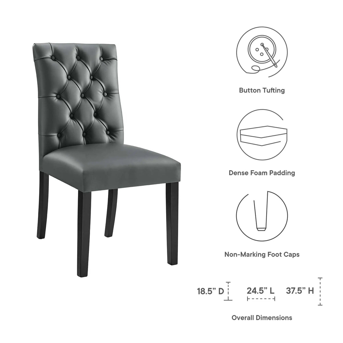 Duchess Vinyl Dining Chair Set of 2 by Modway by HouseOfZazla