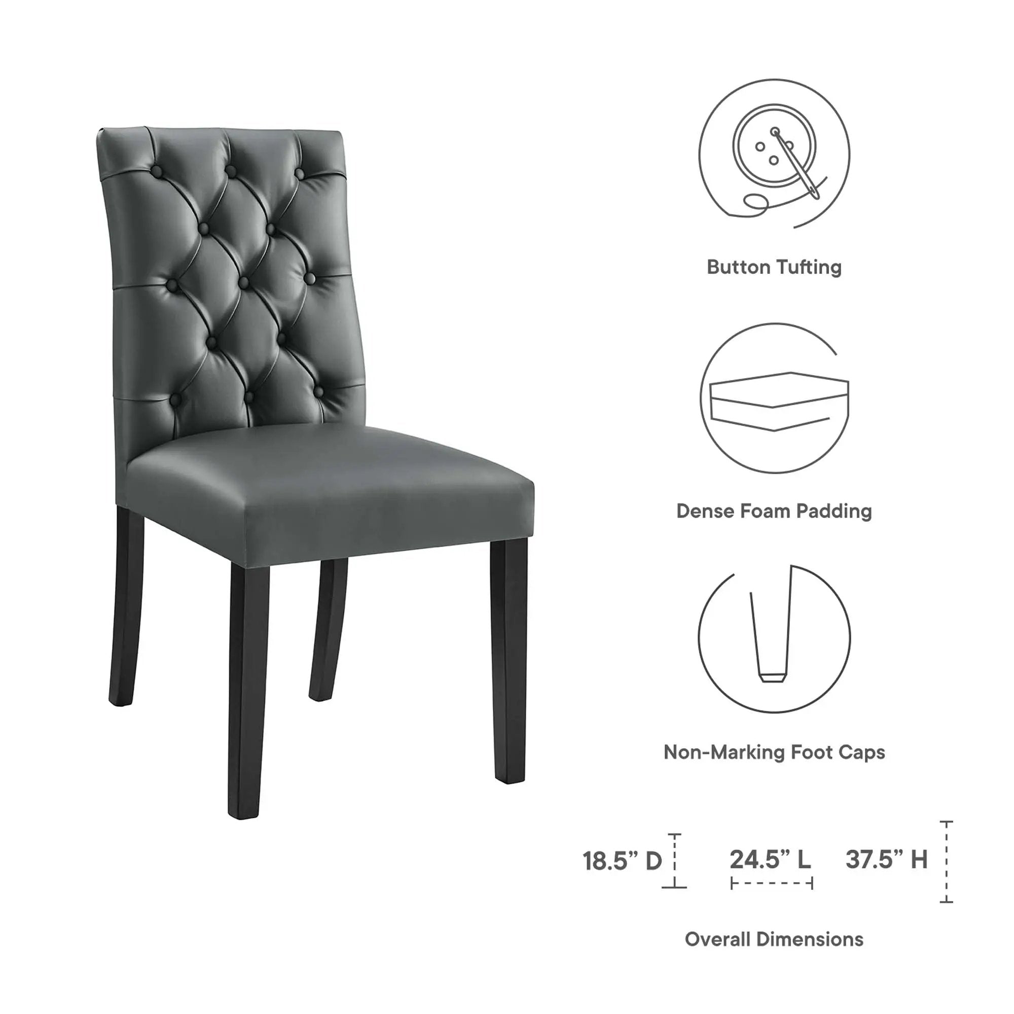 Duchess Vinyl Dining Chair Set of 2 by Modway by HouseOfZazla